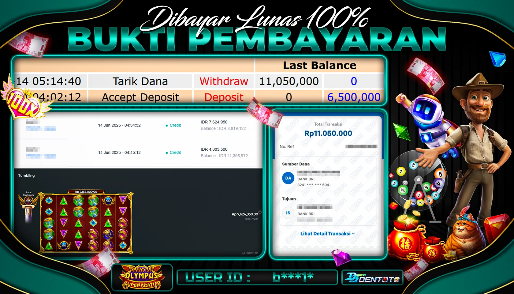 DENTOTO - PRAGMATIC PLAY - GATES OF OLYMPUS SS - RP 20.000.000 - LUNAS