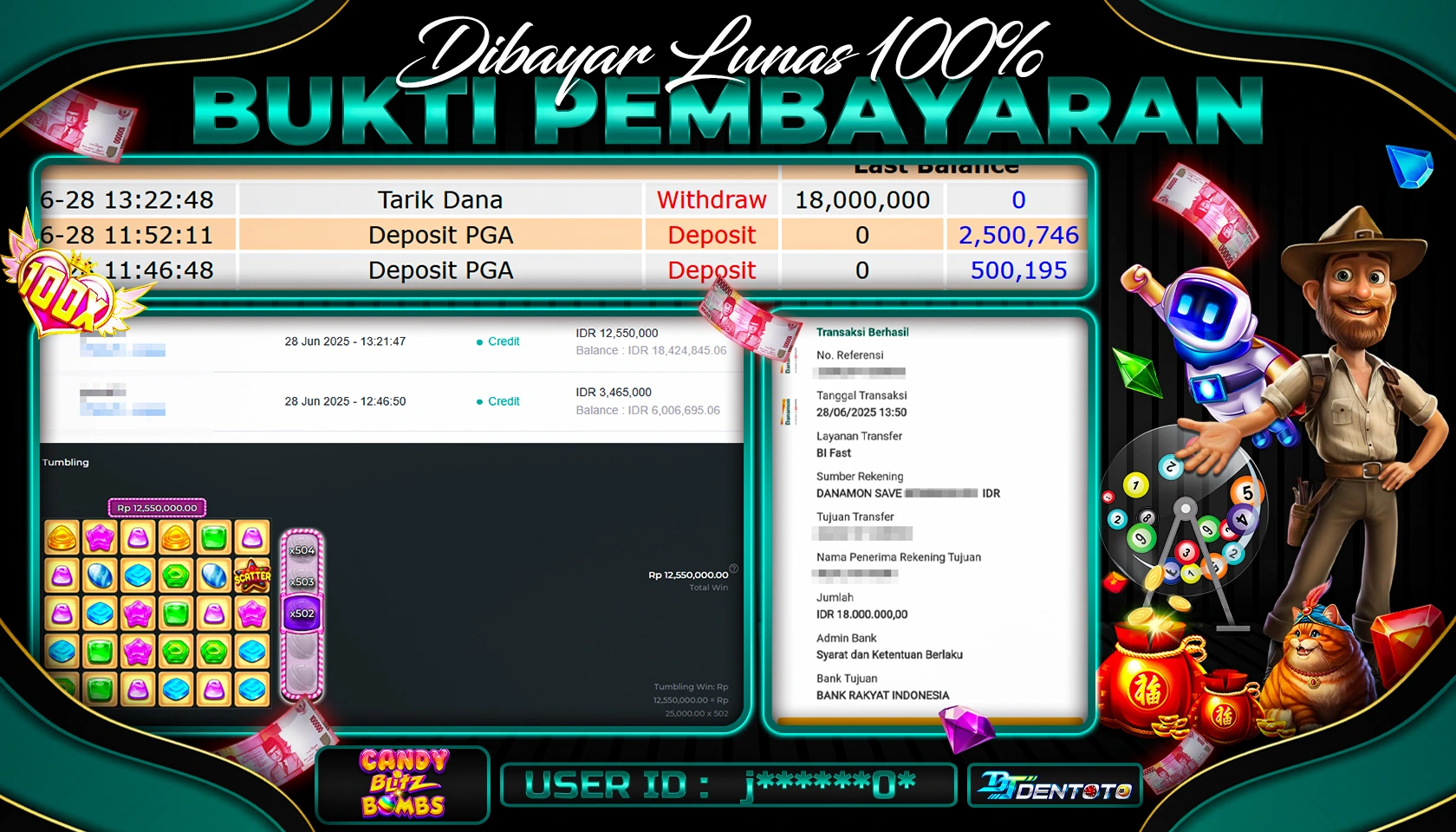 DENTOTO - PRAGMATIC PLAY  - CANDY BLITZ BOMBS RP 18.000.000 - LUNAS