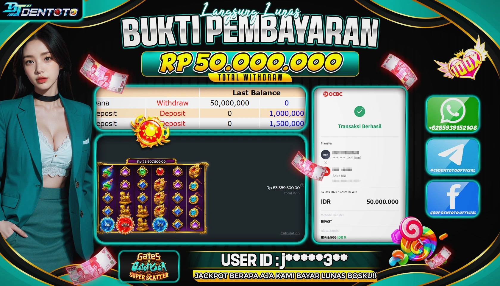 DENTOTO - PRAGMATIC PLAY - Gates Of Gatot Kaca Super Scatter - RP 50.000.000 - LUNAS