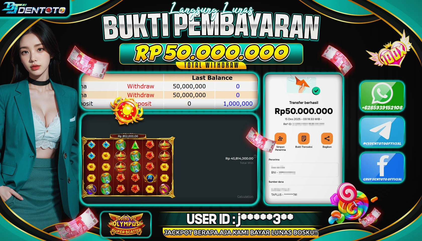 DENTOTO - PRAGMATIC PLAY - Gates Of Gatot Kaca Super Scatter - RP 50.000.000 - LUNAS