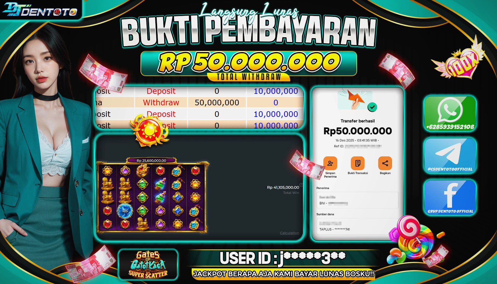 DENTOTO - PRAGMATIC PLAY - Gates Of Gatot Kaca Super Scatter - RP 50.000.000 - LUNAS