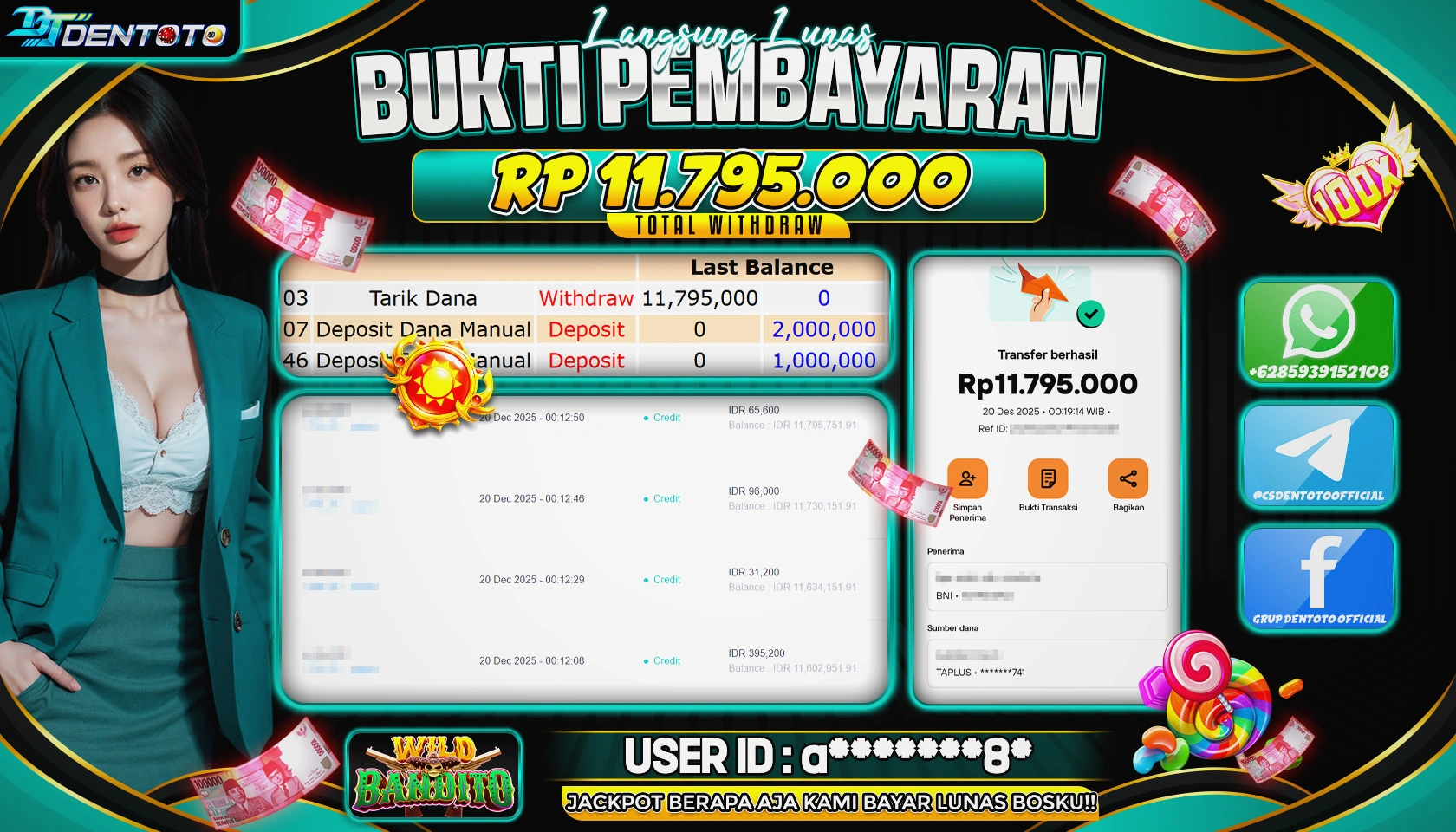 DENTOTO - PG SOFT- Wild Bandito - RP 11.795.000 - LUNAS