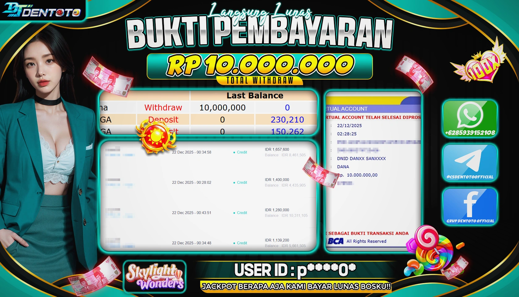 DENTOTO - PRAGMATIC PLAY - Skylight Wonders - RP 10.000.000 - LUNAS