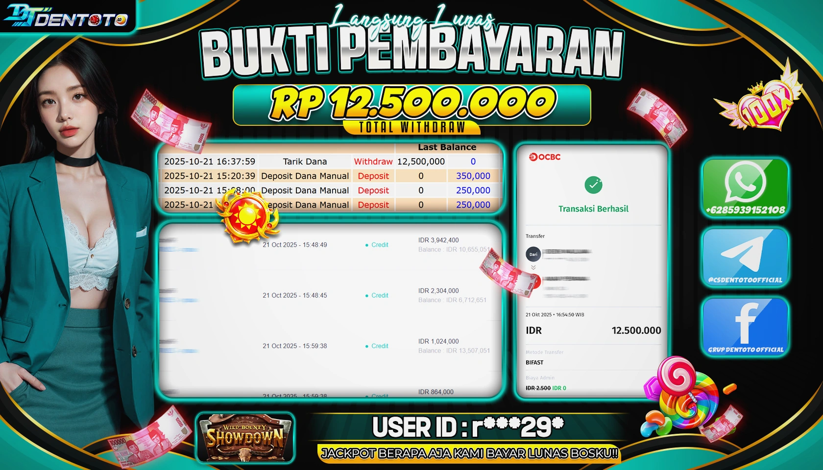 DENTOTO - PG SOFT -WILD BOUNTY SHOWDOWN - RP 12.500.000 - LUNAS